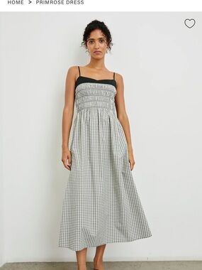 RAILS Primrose Gingham Smocked MIDI Dress - Black/White